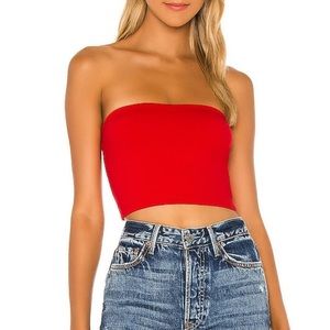 NWT Susana Monaco Strapless Crop Top in Perfect Red sz. Small